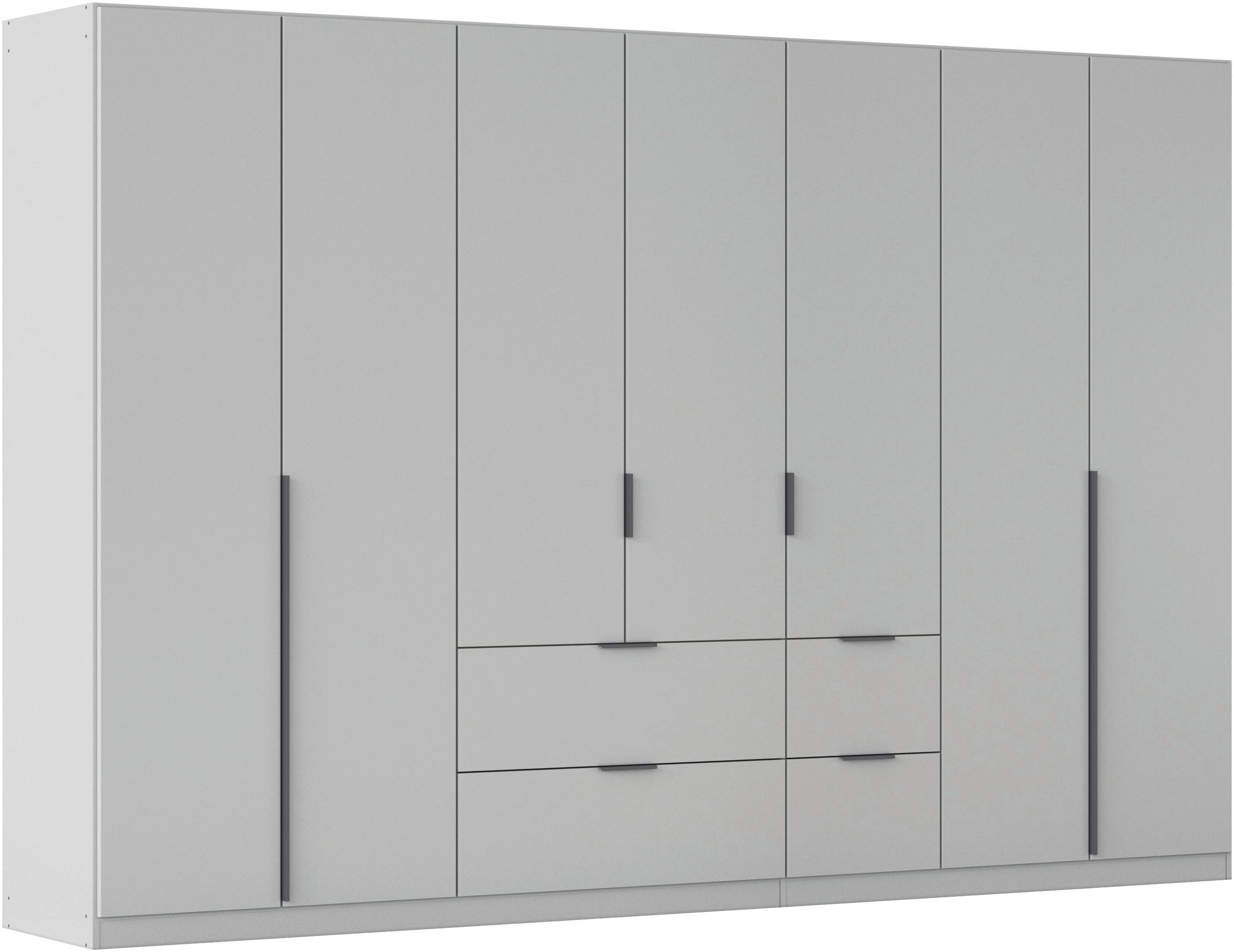 OTTO home Drehtürenschrank Kleiderschrank Schrank Garderobe AGORDO mit Dekor- oder Hochglanzfront (in zwei Griff-Farben, Breite 315 cm) mit Außenschubkästen, Serie in 7 Breiten und 2 Höhen MADE IN GERMANY