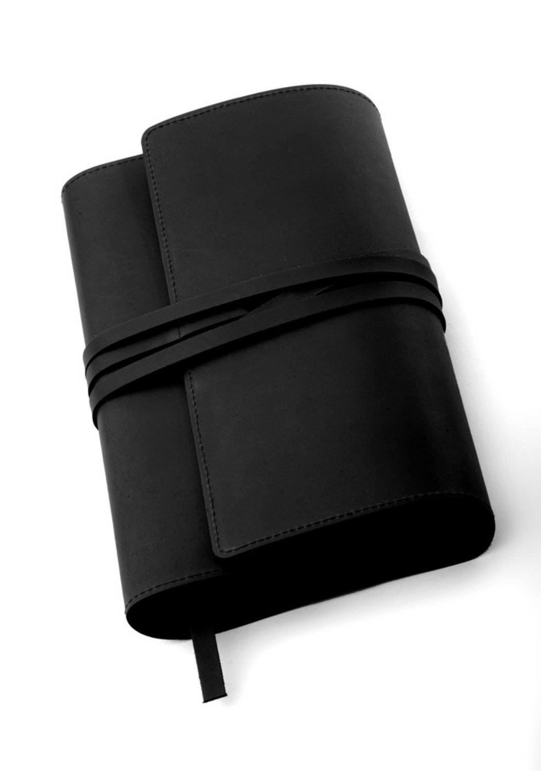 Schreibmappe Milano Schwarz – Variable Leder-Buchhülle