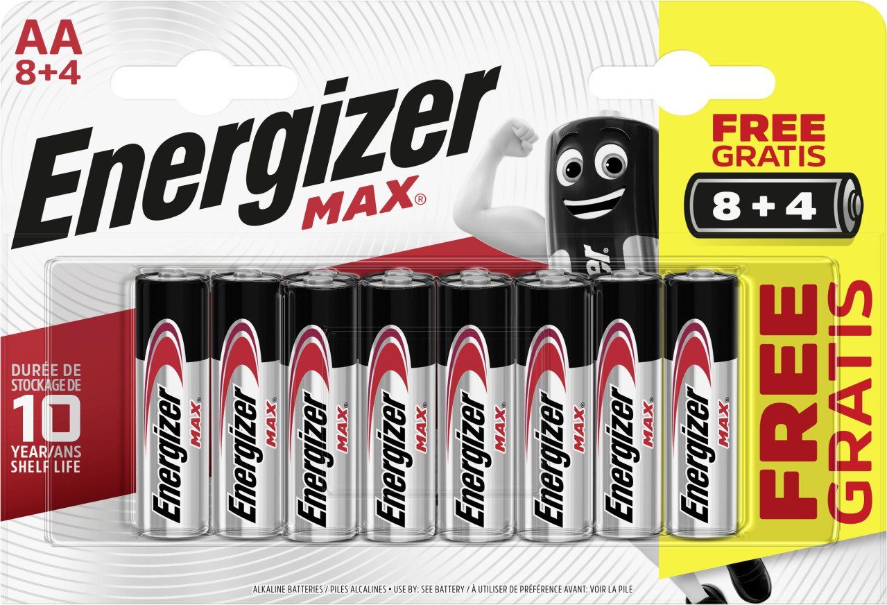 Energizer Max Alkaline Batterie Mignon AA 1,5 V, 8 Batterie