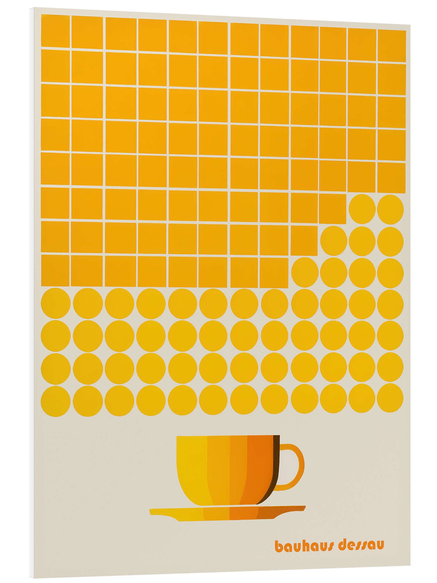 Posterlounge Wandbild Gelbe Bauhaus Kaffeetasse, Frank Daske, erhältlich als Poster, Leinwandbild, Wandsticker oder Acrylglasbild