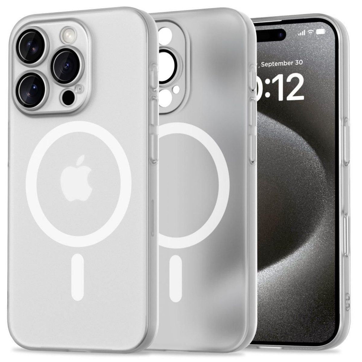 TECH PROTECT Handyhülle MagSlim Case Kompatibel mit iPhone 16 Pro Weiß mit Magnetfunktion 6,3, Ultradünnes Design mit integrierter Magnetfunktion für Zubehör