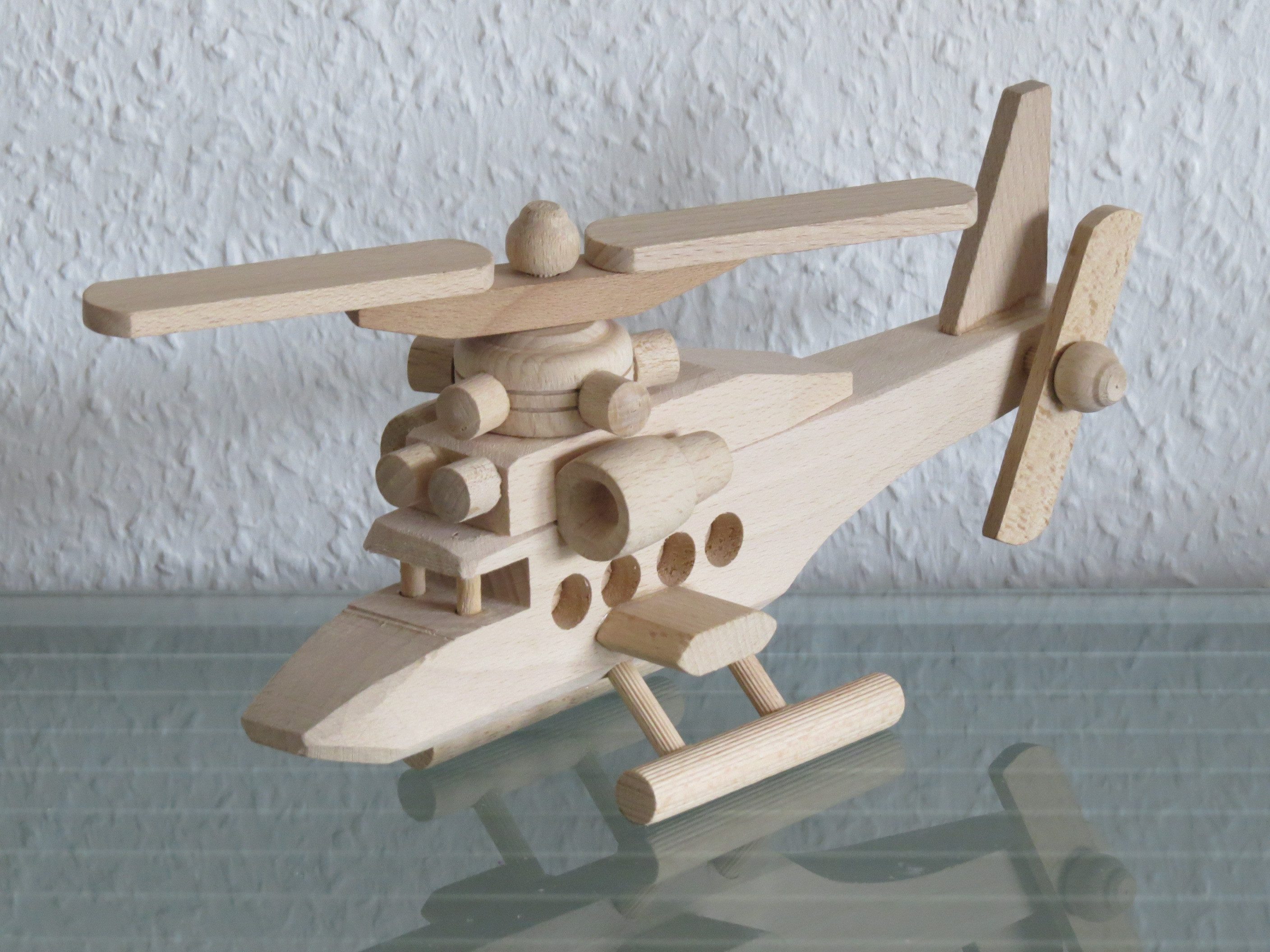 Holzprodukte Spielzeug-Hubschrauber Hubschrauber Helikopter Transporthubschrauber HANDARBEIT NEU Holz