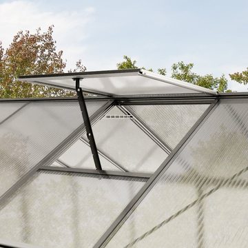 GFP Gewächshaus Eco 2 mit Set, 8 mm Wandstärke, mit Fundamentrahmen & autom. Fensteröffner