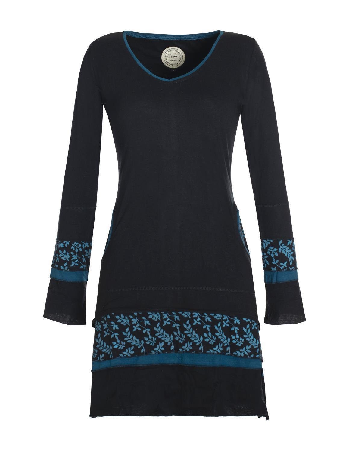 Jerseykleid Langarm Lagenlook Strickkleid Sweatshirtkleid