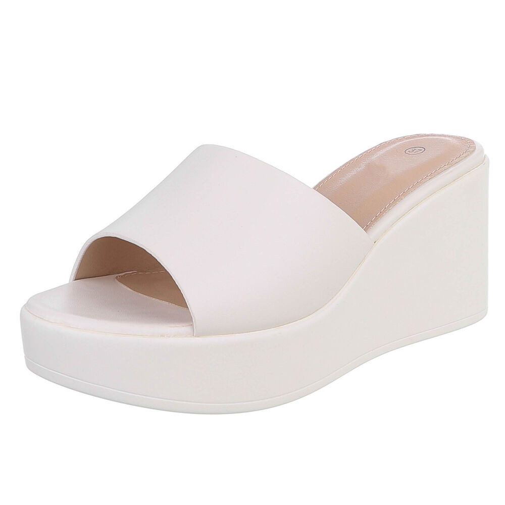 Ital-Design Moderne Wedge-Sandalen mit Plateau für Damen Plateausandaletten (91409362) Keilabsatz/Wedge Keilsandaletten in Weiß
