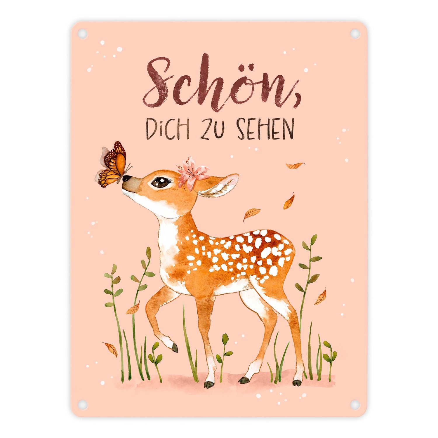 speecheese Metallschild Schön dich zu sehen Metallschild in 15x20 cm