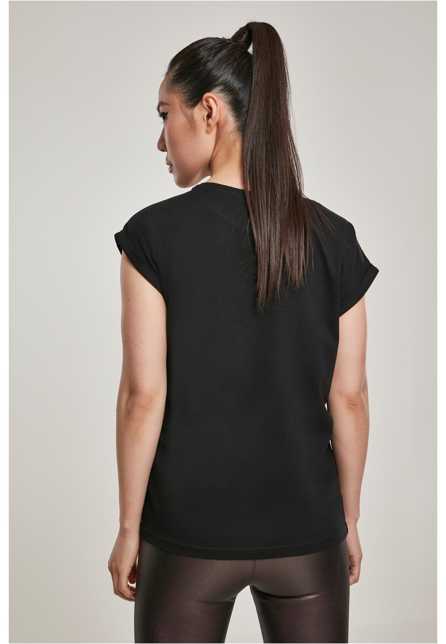 Extended URBAN (1-tlg) black Ladies Damen Shoulder Organic CLASSICS Kurzarmshirt Tee