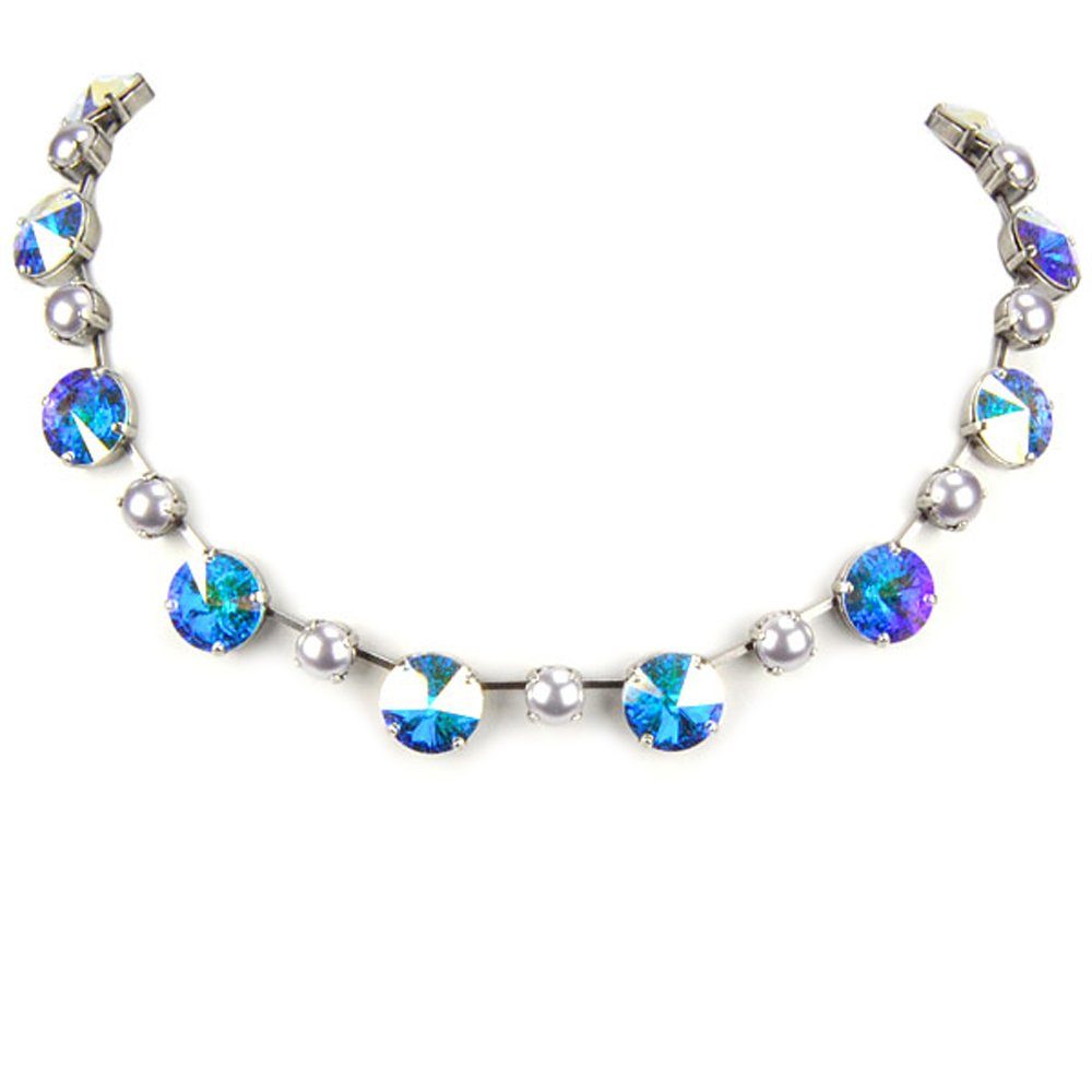 Krikor® Collection Collier 8114 (Set, 1-tlg), elegantes Collier mit Markenkristallen und Perlen, made in germany