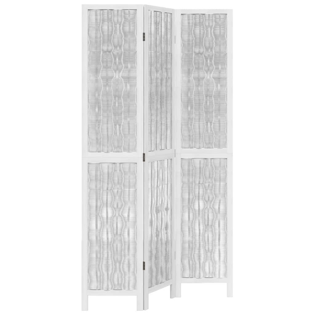 Paravent 40 x 200 cm 3-tlg Raumteiler Paravent Trennwand Spanische Wand Weiß Ma