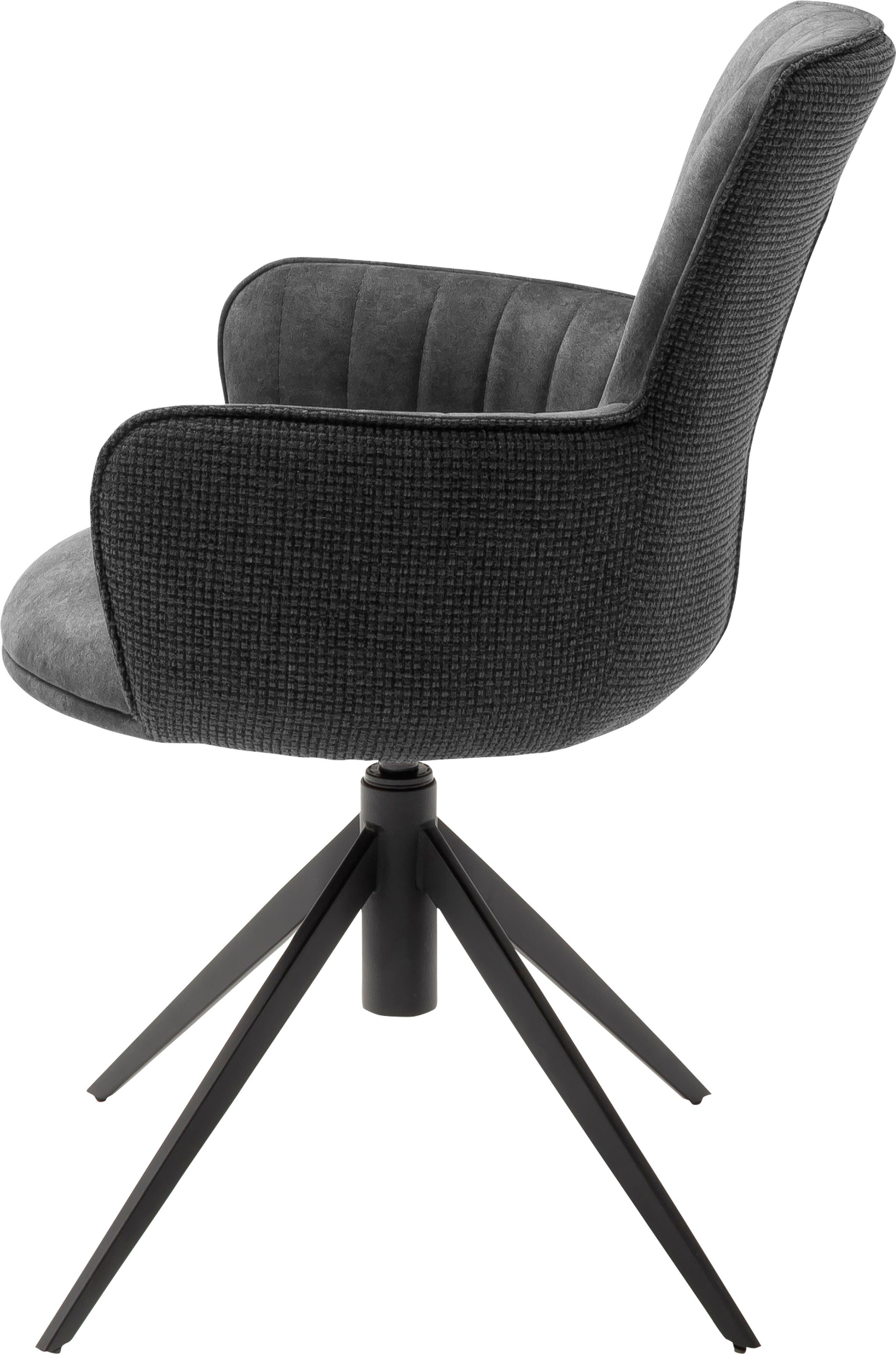 MCA furniture 360°drehbar 120 2 | bis kg Denia Esszimmerstuhl Stuhl belastbar mit St), 2-er (Set, Nivellierung, Anthrazit Set, Anthrazit
