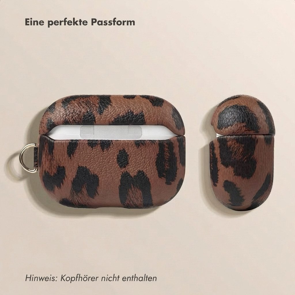 Selencia Kopfhörer-Schutzhülle Selencia Sabi Hülle Panthermuster Apple Airpods Pro 3 - Mocha Brown – Bild 4 von 5