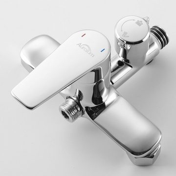 AuraLum pro Duschsystem Duschpaneel Regendusche Massage Duschset Duscharmatur mit Handbrause, Duschkopf-Mischbatterie 2-Funktion, Chrom