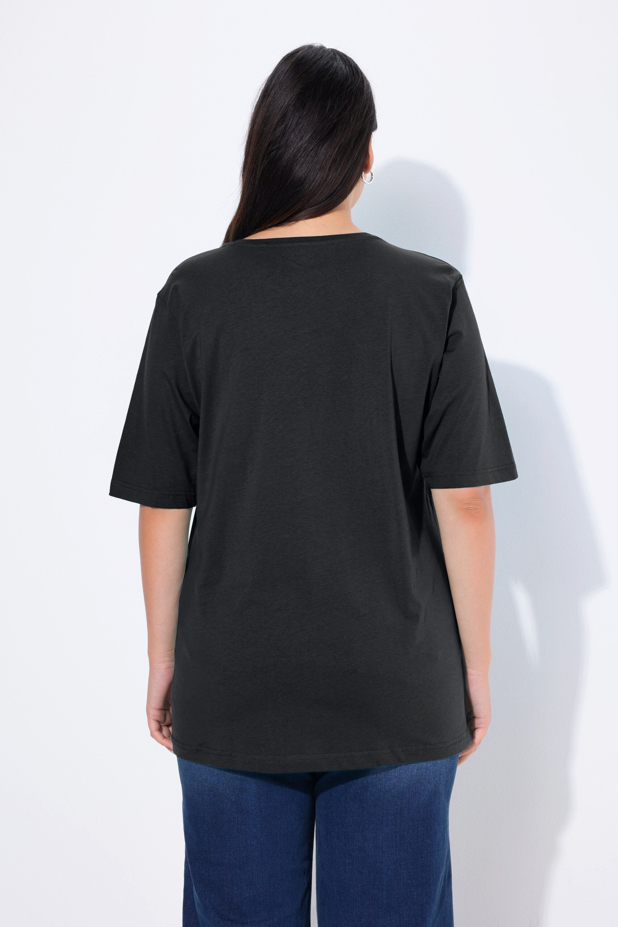 Ulla Popken T-Shirt T-Shirt Rundhalsausschnitt Relaxed Halbarm