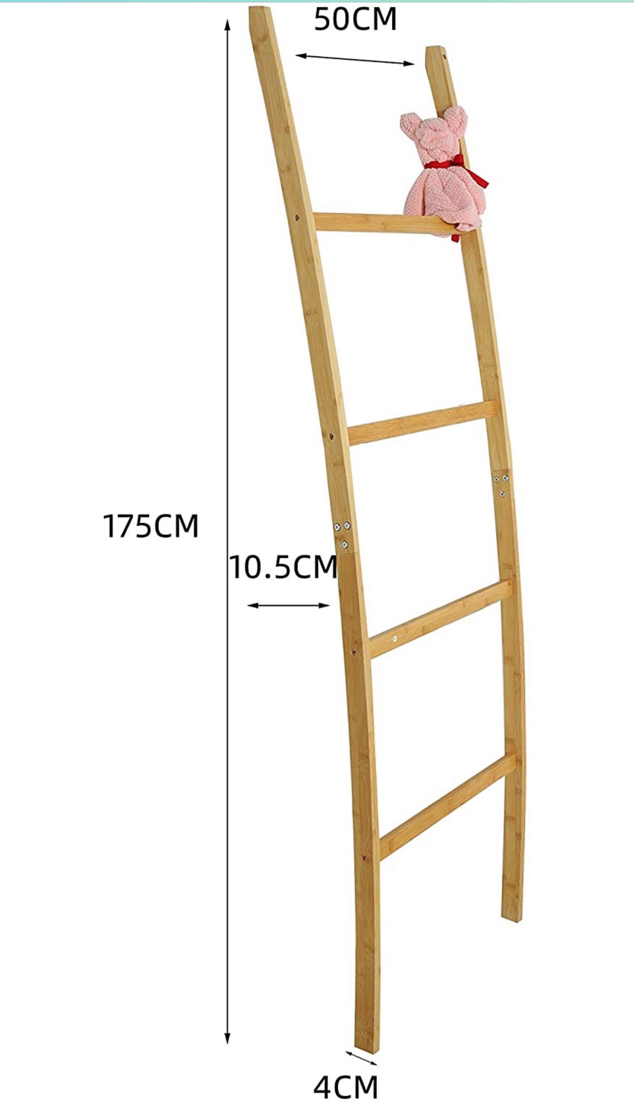 little dove Badregal Handtuchleiter Handtuchhalter Handtuchständer aus Bambus 4 Stangen