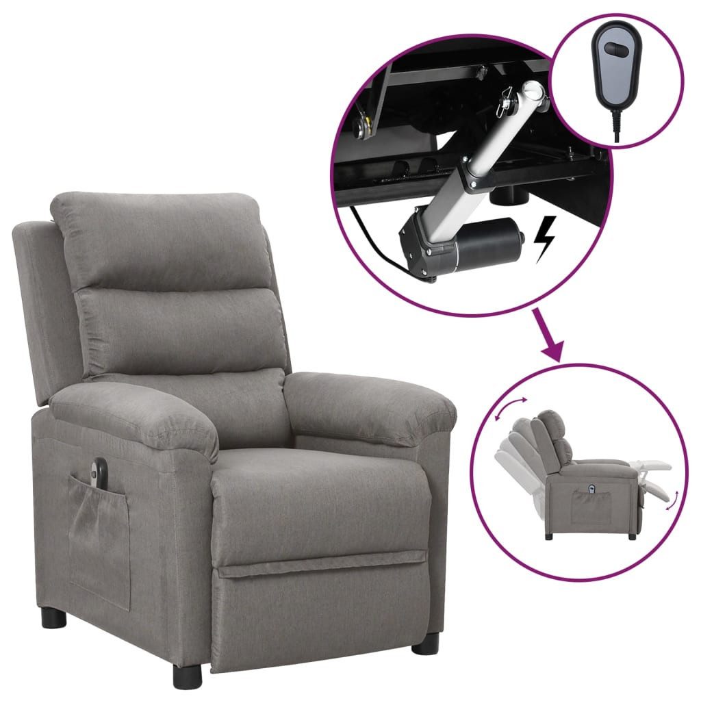 furnicato Relaxsessel Elektrisch Hellgrau Stoff (1-St) günstig online kaufen