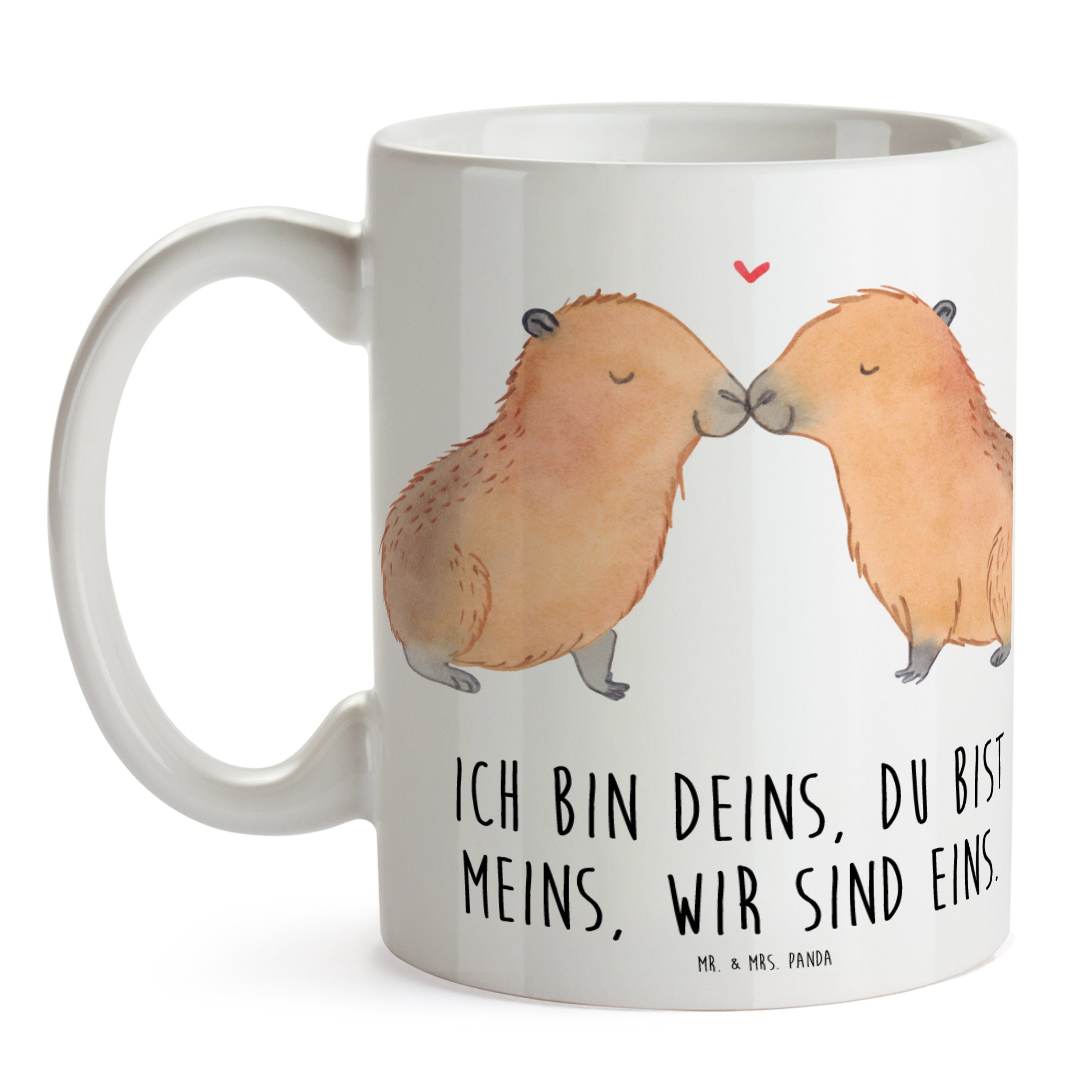 - & Mrs. - Kaffeeta, Mr. Liebe Panda Weiß Capybara Tasse, Tierliebe, Geschenk Geschenk, Keramik Tasse