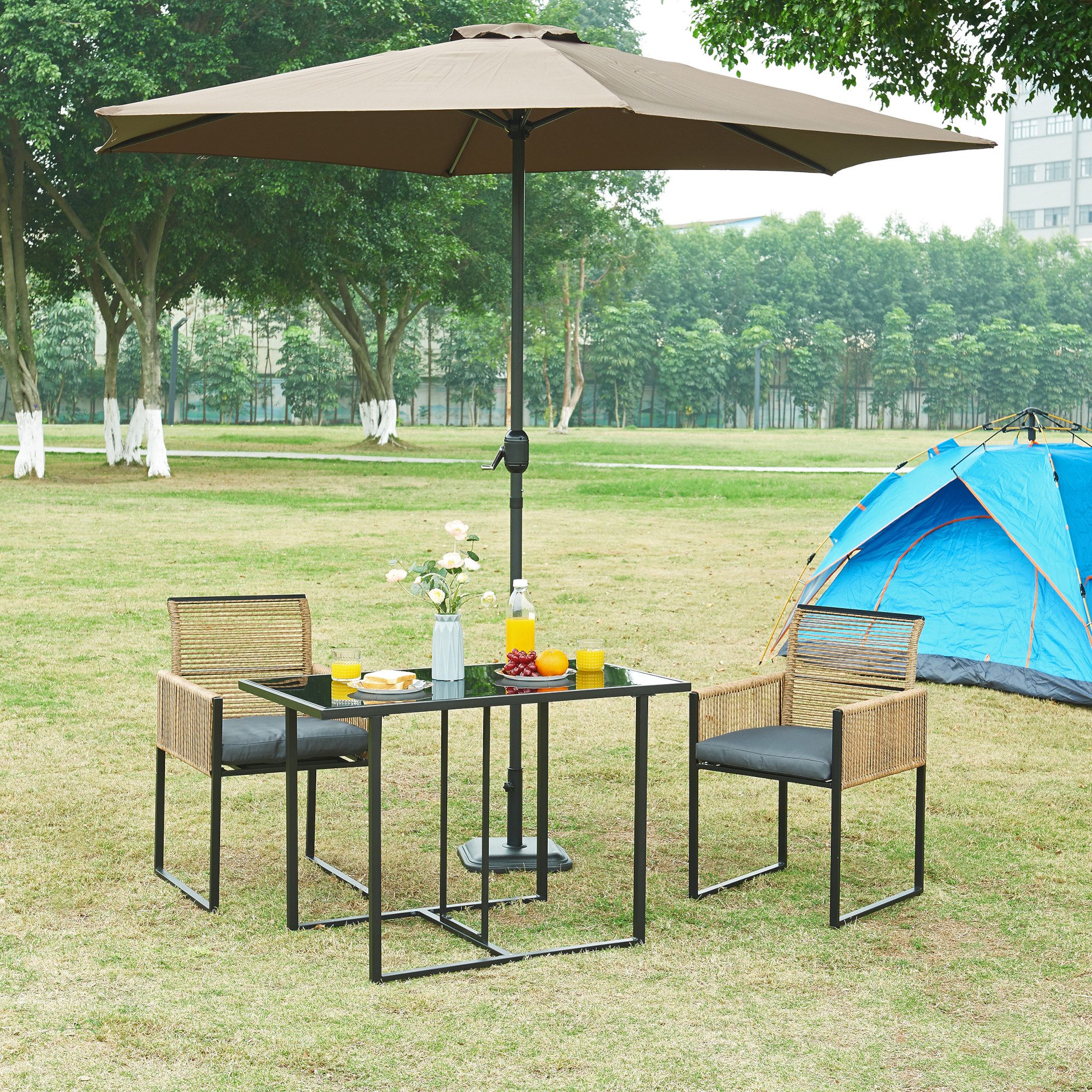 casa.pro Garten-Essgruppe, (Set, 3-tlg., 1 Tisch, günstig online kaufen