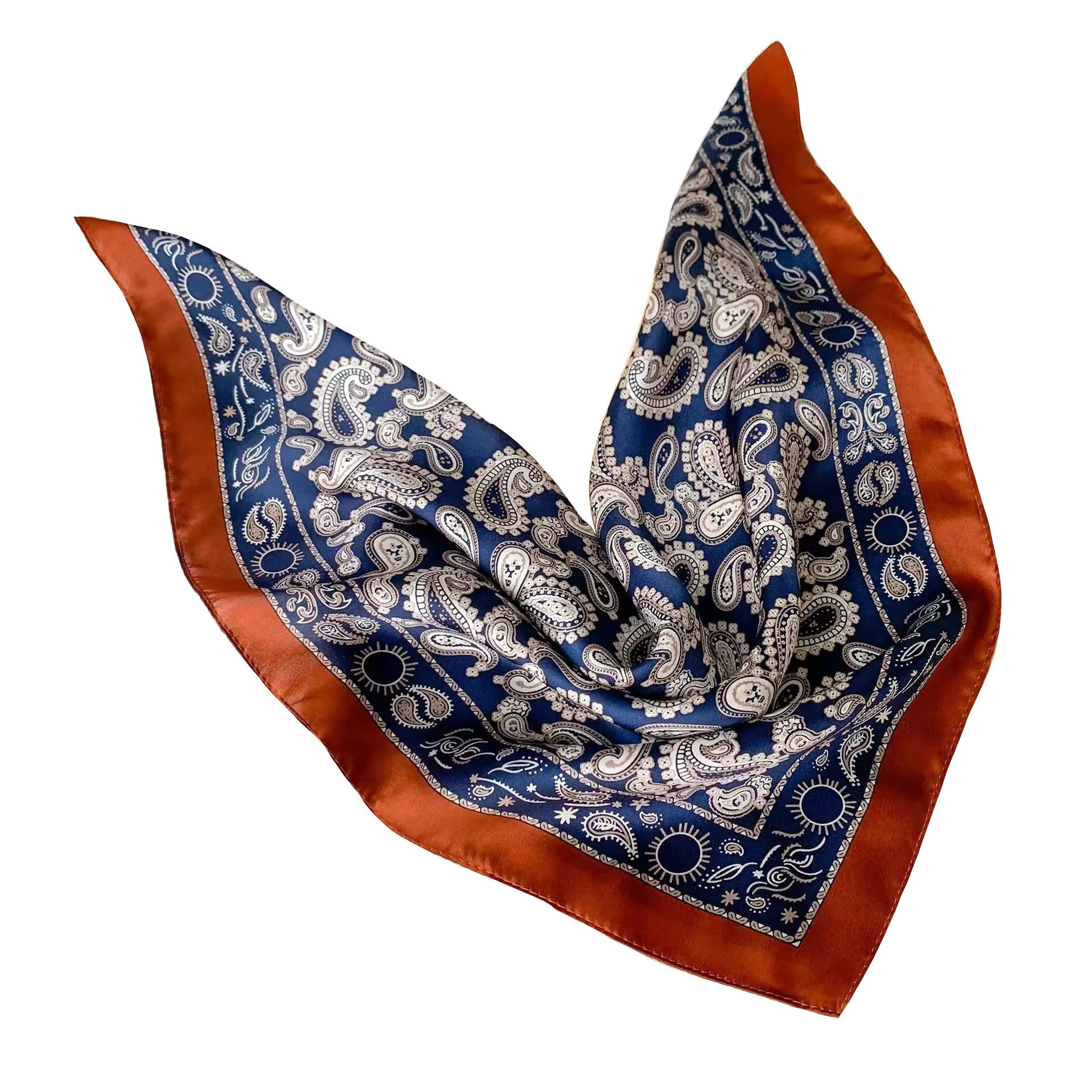 Moschen-Bayern Halstuch Halstuch Damen Herren Nickituch Seidentuch Seidenhalstuch Beige Blau