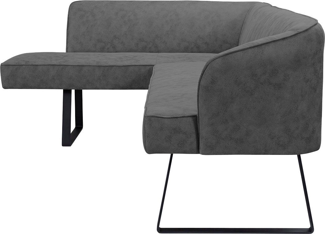 exxpo - verschiedenen Qualitäten sofa in fashion Eckbank mit Keder Americano, Metallfüßen, Bezug und