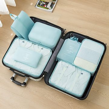 CoolBlauza Kofferorganizer 7-teiliges Organizer-Set für komprimiertes Gepäck (1-tlg), Tragbare Sortierbeutel-Aufbewahrungstasche mit großer Kapazität