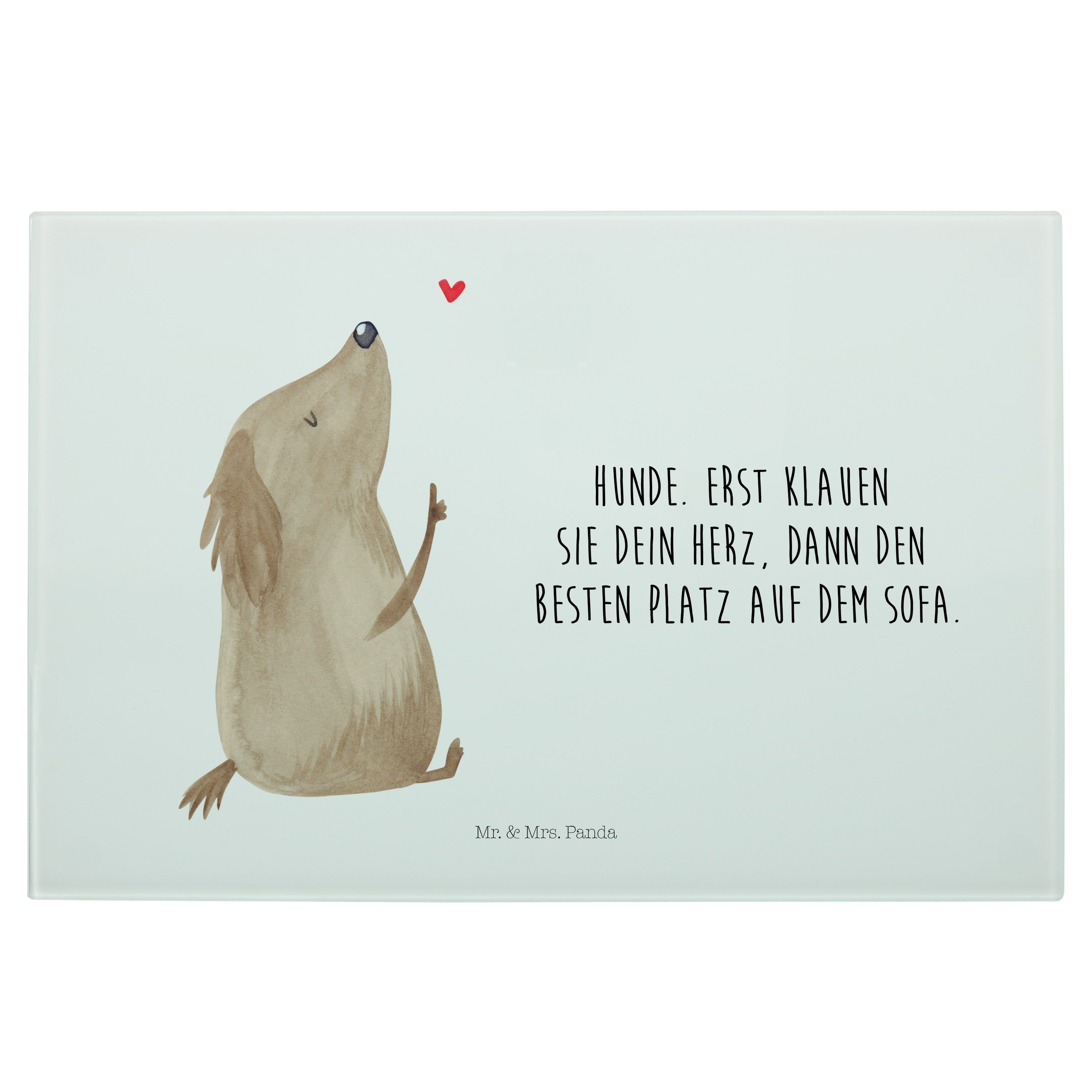 Mr. & Mrs. Panda Servierbrett »Hund Liebe Weiß Geschenk, Hunde