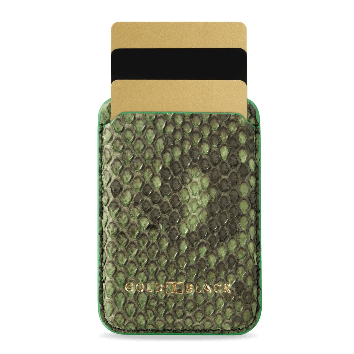 Geldbörse GOLDBLACK iPhone MagSafe Wallet Pythonleder Grün