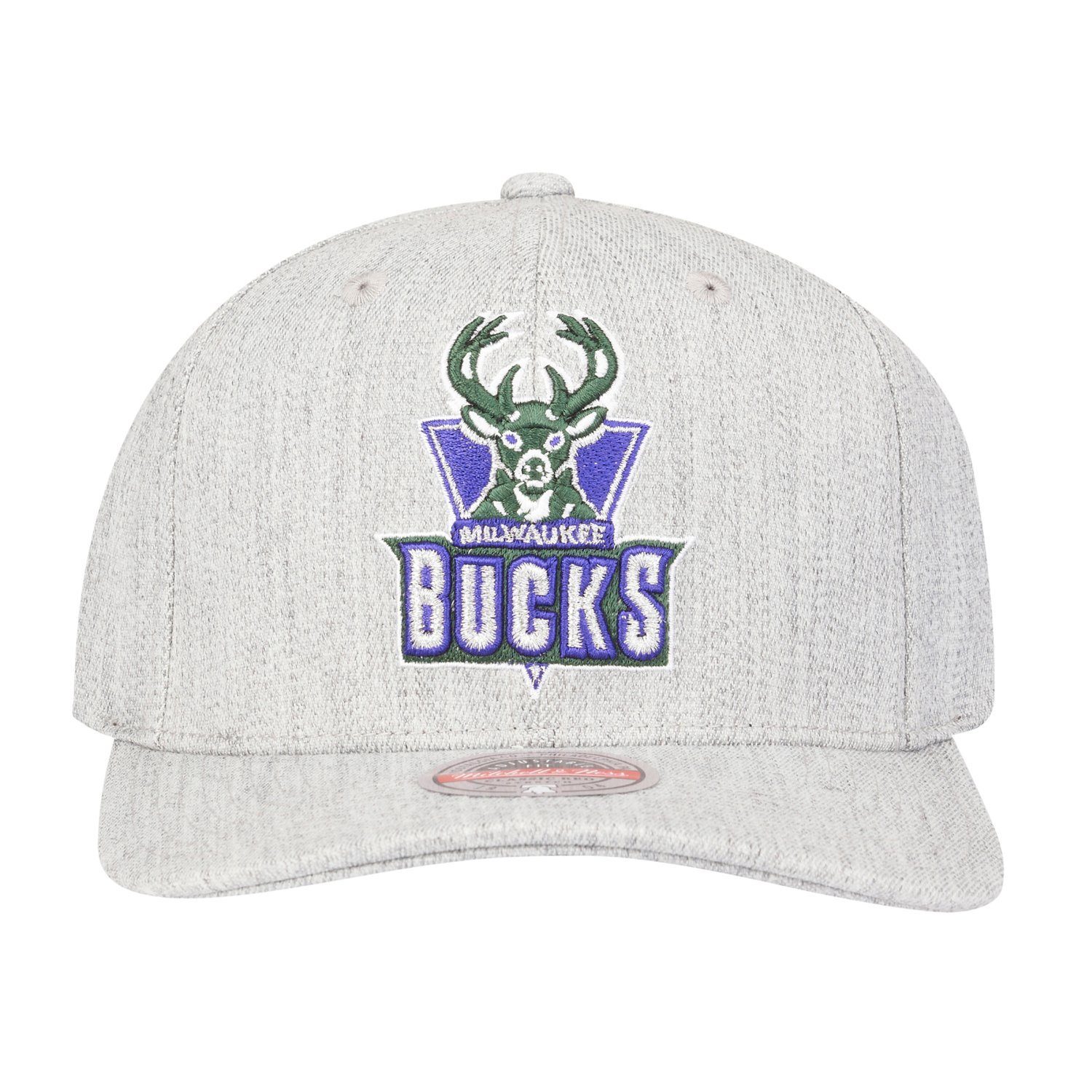 HEATHER Milwaukee Bucks Mitchell Stretch & Ness Cap Snapback