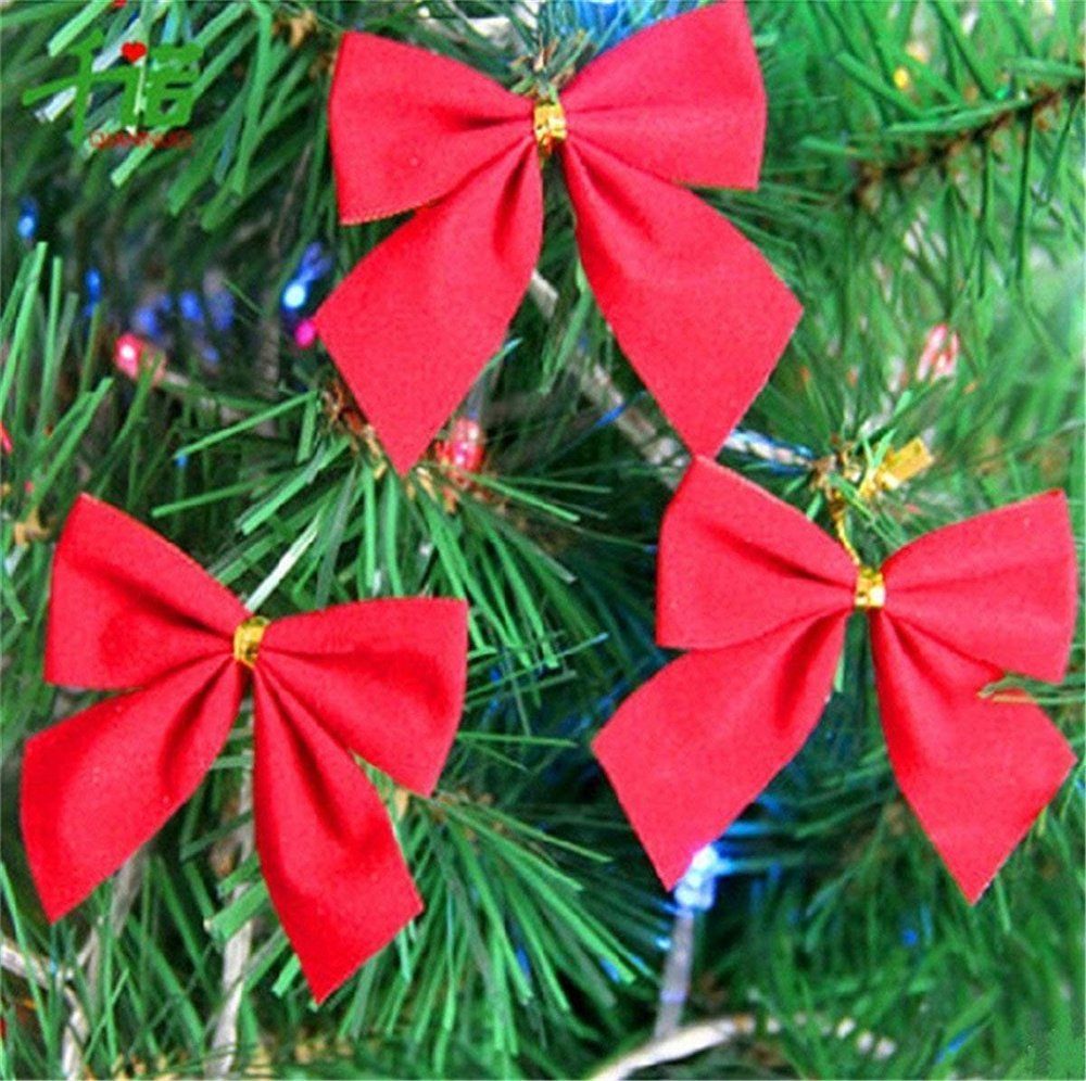 Schleifen, 120 Weihnachtsschleifen, Dekoobjekt zum Aufhängen Weihnachtsschmuck Weihnachten Weihnachtsschleifen, Rote Rote Stück ZAXSD