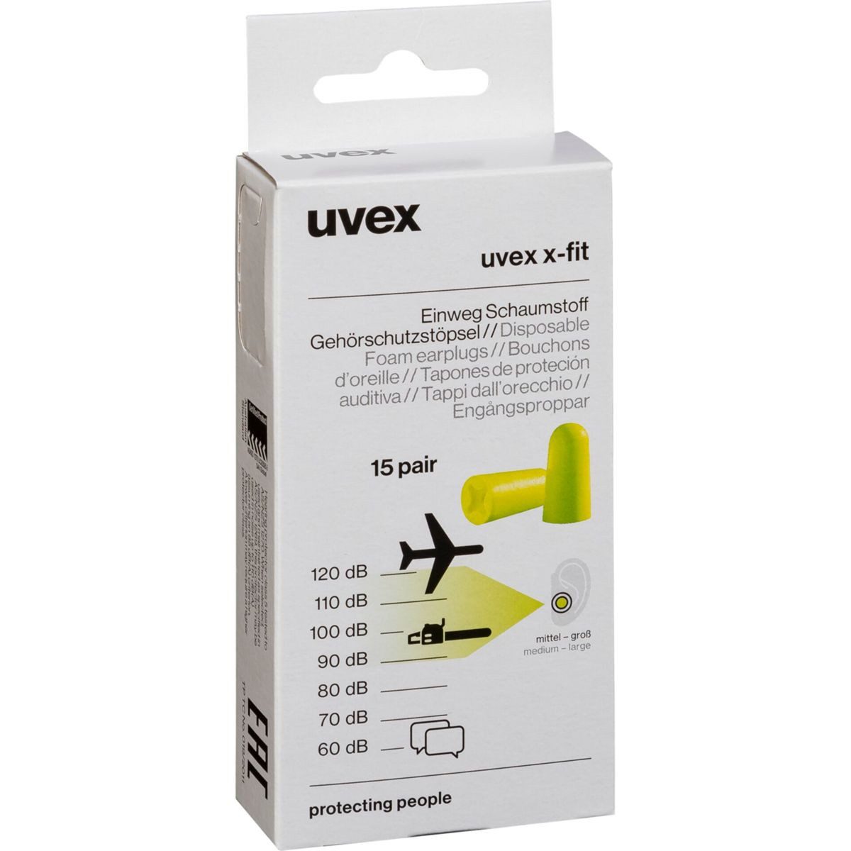 Uvex Gehörschutzstöpsel x-fI Minibox, 15 Paar