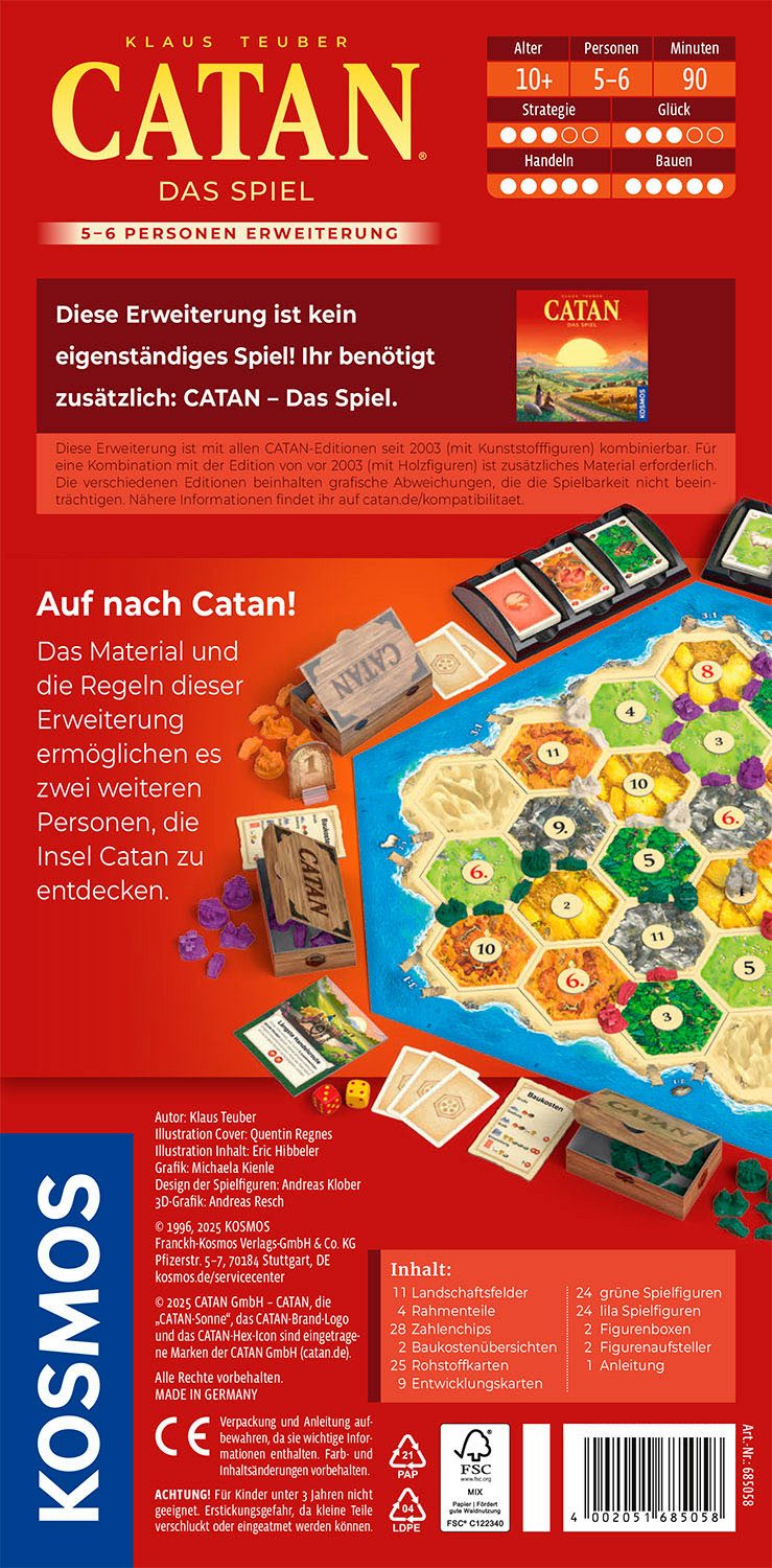 Kosmos Spiel CATAN Das Spiel 5/6, Strategiespiel, Made in Germany