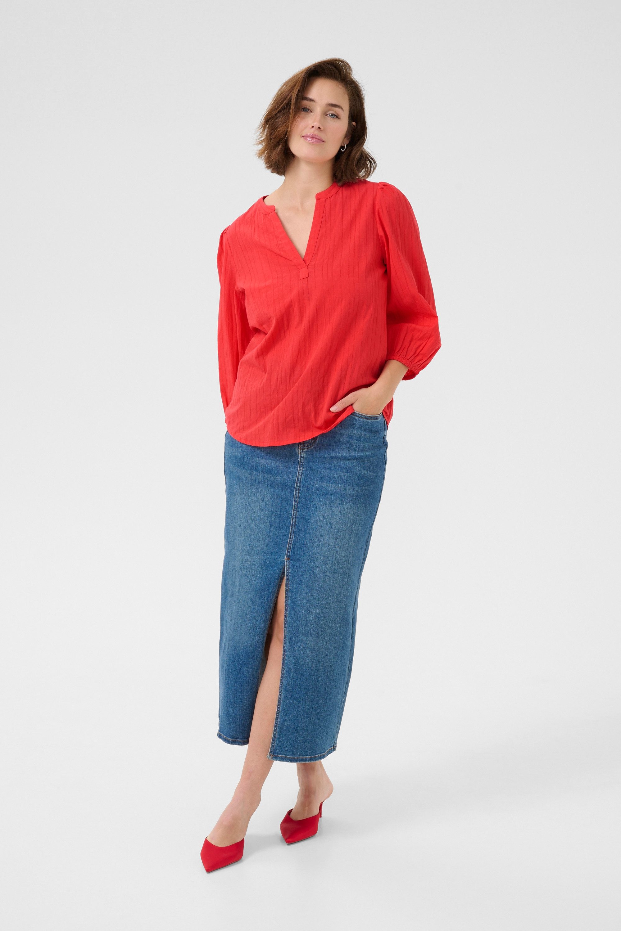 KAFFE Langarmbluse Langarm-Bluse KAjollia
