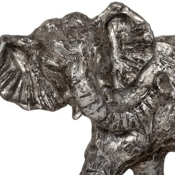 Moritz Skulptur Elefanten Mutter und Kind 40 x 27 x 6 cm, Dekoobjekt Holz, Tischdeko, Fensterdeko, Wanddeko, Holzdeko
