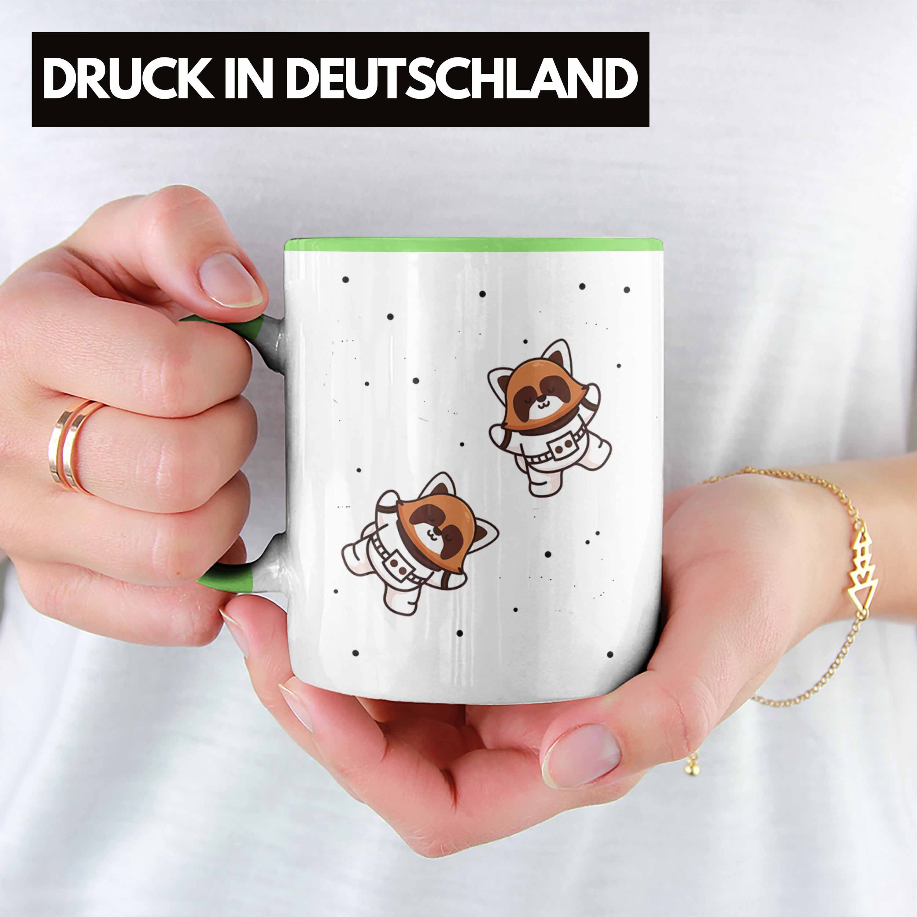 Lustige Kinder Trendation Trendation Panda Geschenkidee Roter Tasse Grün für Jungs Mädchen - Tasse Grafik Galaxie