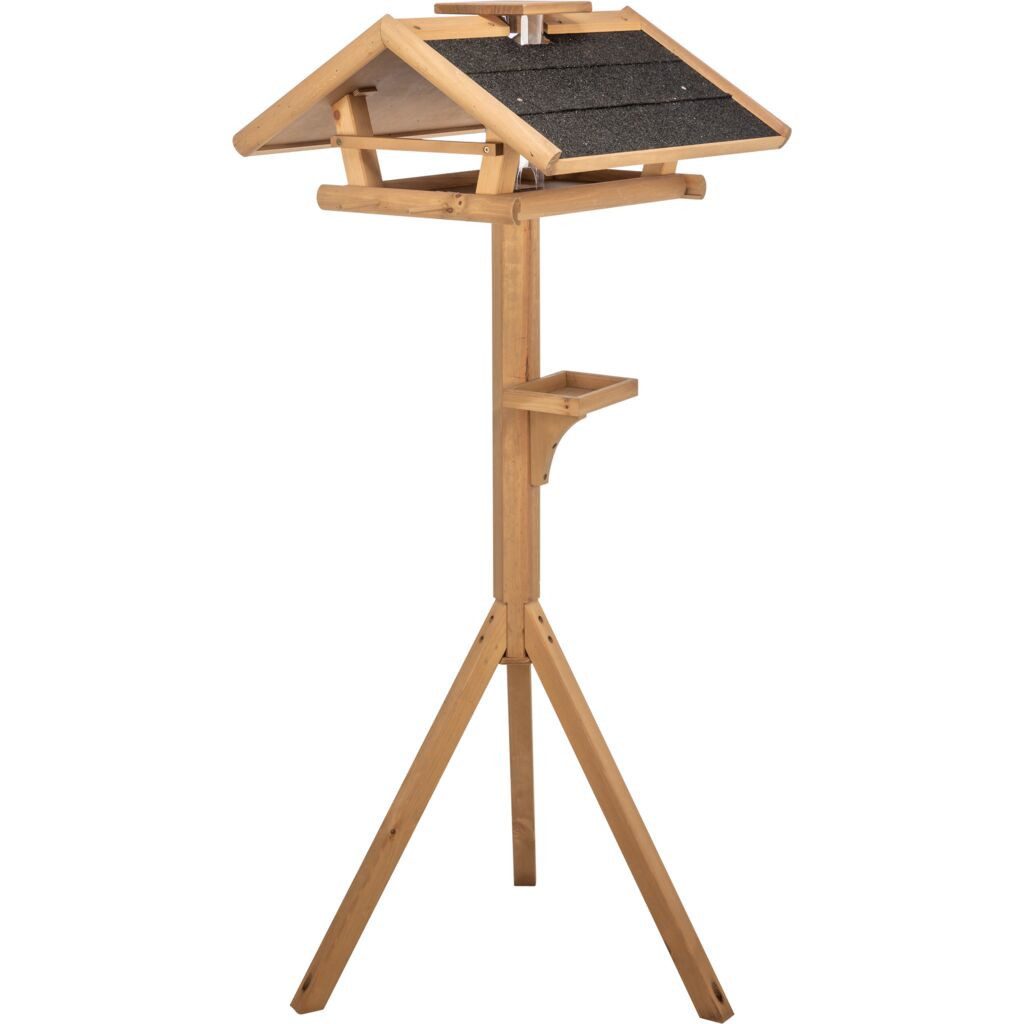 TRIXIE Vogelhaus Vogelfutterhaus mit Ständer - braun - 55 × 27 × 53 cm/1,40 m