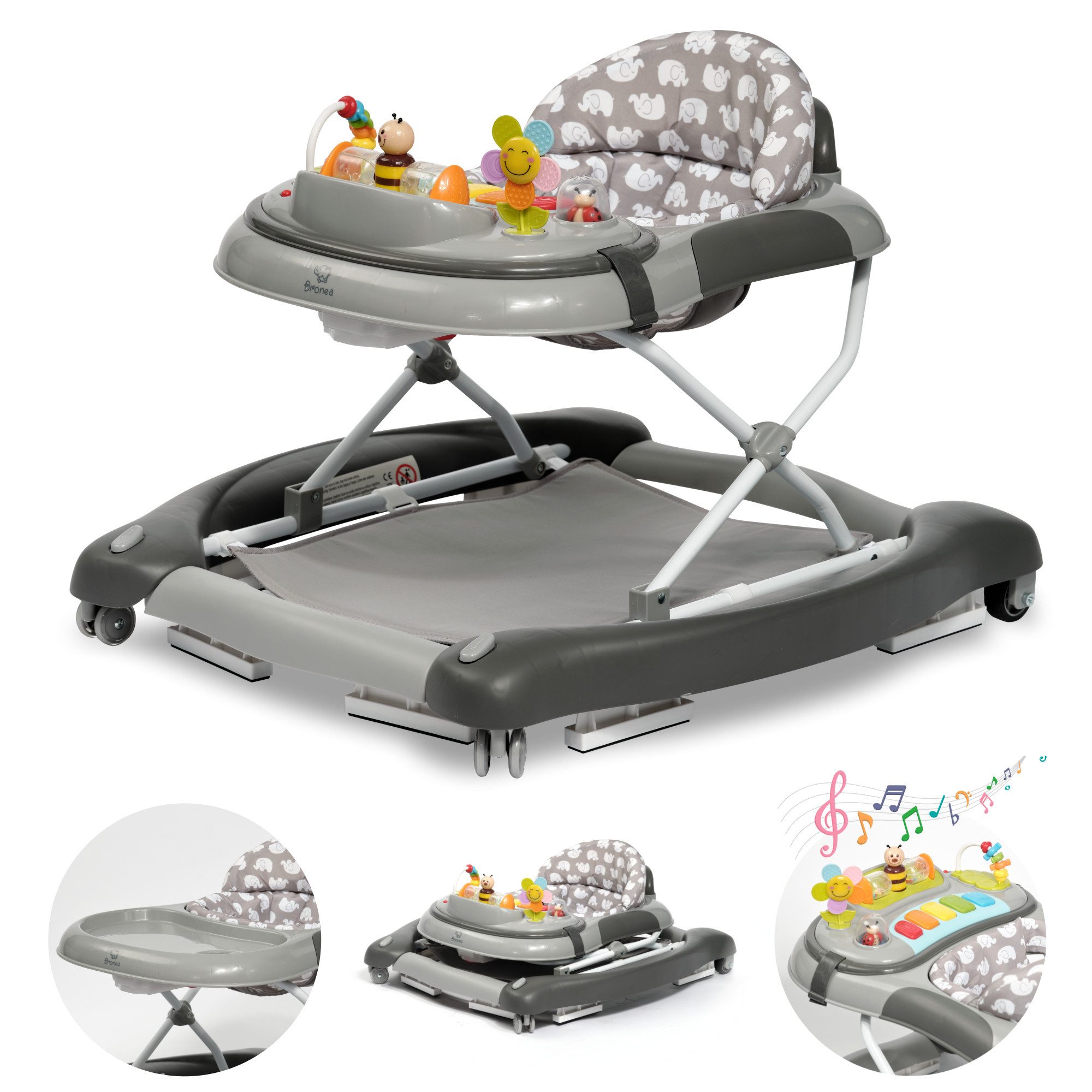 Lauflernhilfe 4-in-1 Lauflernwagen Gehfrei Baby Schaukel Lauflernhilfe Babywalker