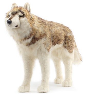 Uni-Toys Kuscheltier Wolf, stehend - 94 cm (Länge) - Plüsch-Wolf, Lupus - Plüschtier, zu 100 % recyceltes Füllmaterial