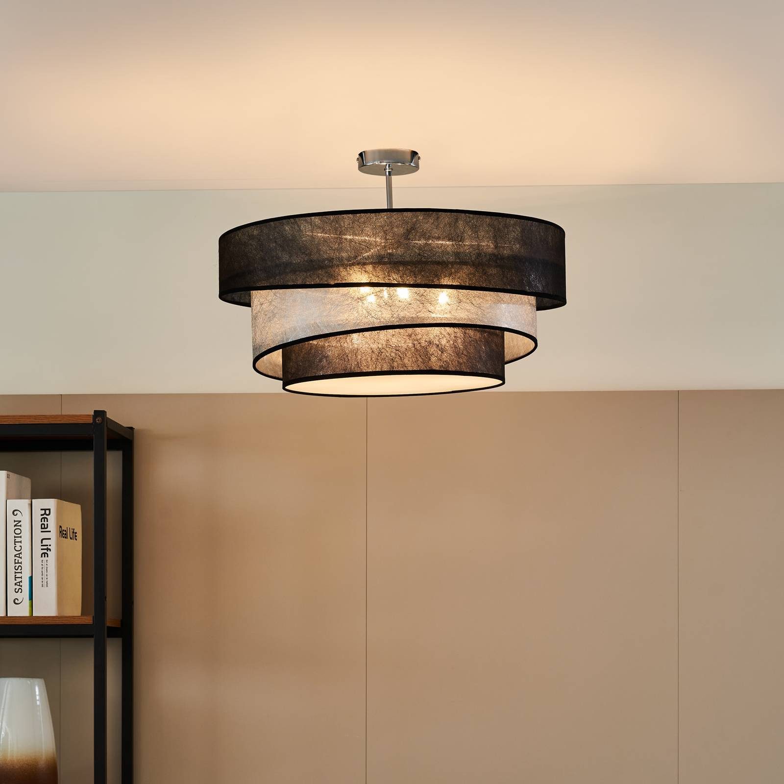 Lindby Deckenleuchten Ayvira, Metall, Schwarz IP20, günstig online kaufen