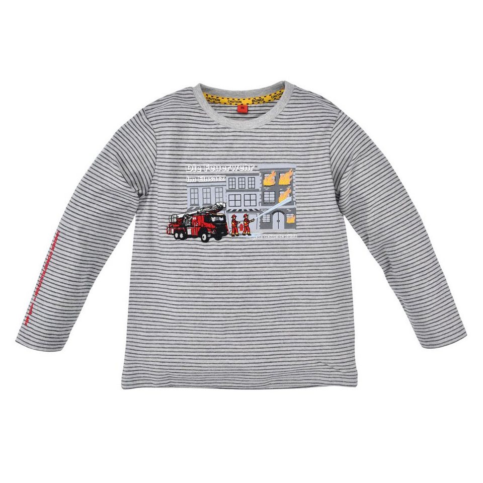 BONDI T-Shirt BONDI Jungen Langarmshirt 'Feuerwehr' 33161, Grau