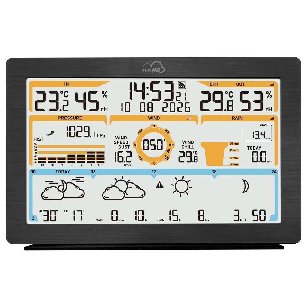 TFA Dostmann TFA.me ID-05 WLAN-Wetterstation Vorhersage für 4 Tage Anzahl Sensoren Wetterstation
