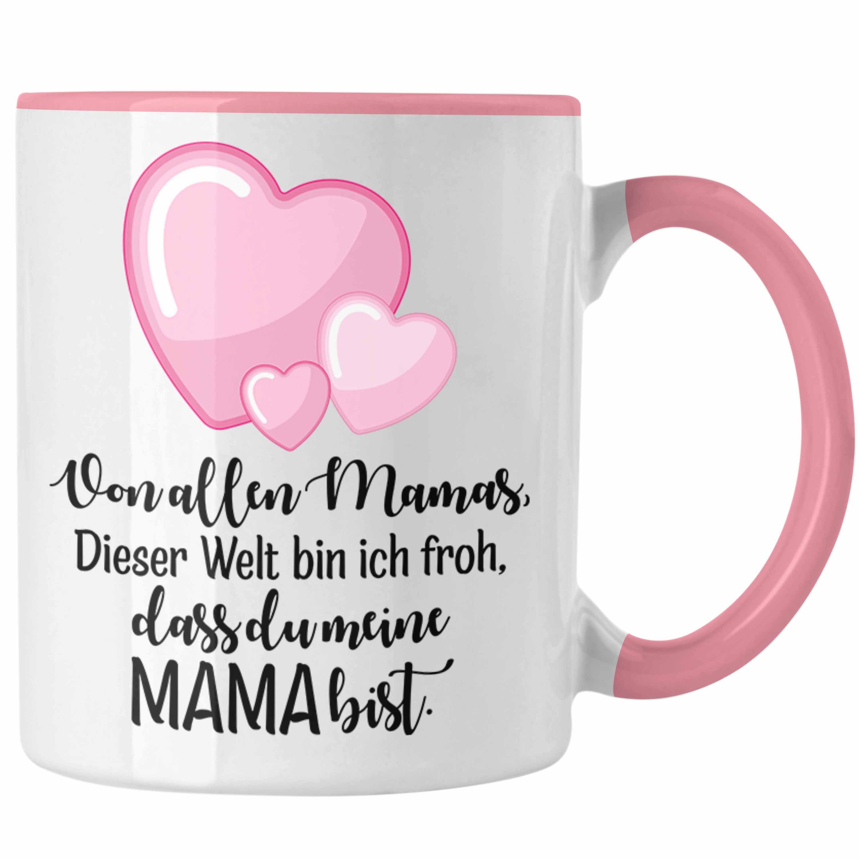 Trendation Tasse Trendation - Beste Mutter Mama Tasse Geschenk von Tochter zum Geburtstag Weihnachten Kaffeetasse Lustig Geschenke Muttertag Muttertagsgeschenk Rosa