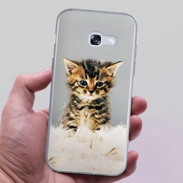 DeinDesign Handyhülle Kitty, Silikon Hülle, Bumper Case, Handy Schutzhülle, Smartphone Cover Katze Haustier Feder