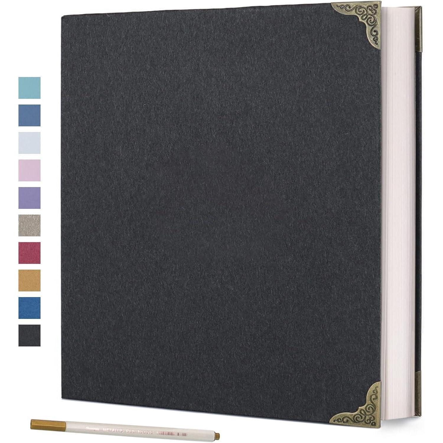 LuxusKollektion Fotoalbum Fotoalbum Selbstklebend Hardcover 3 Ringe 30x30CM 60Seiten Schwarz