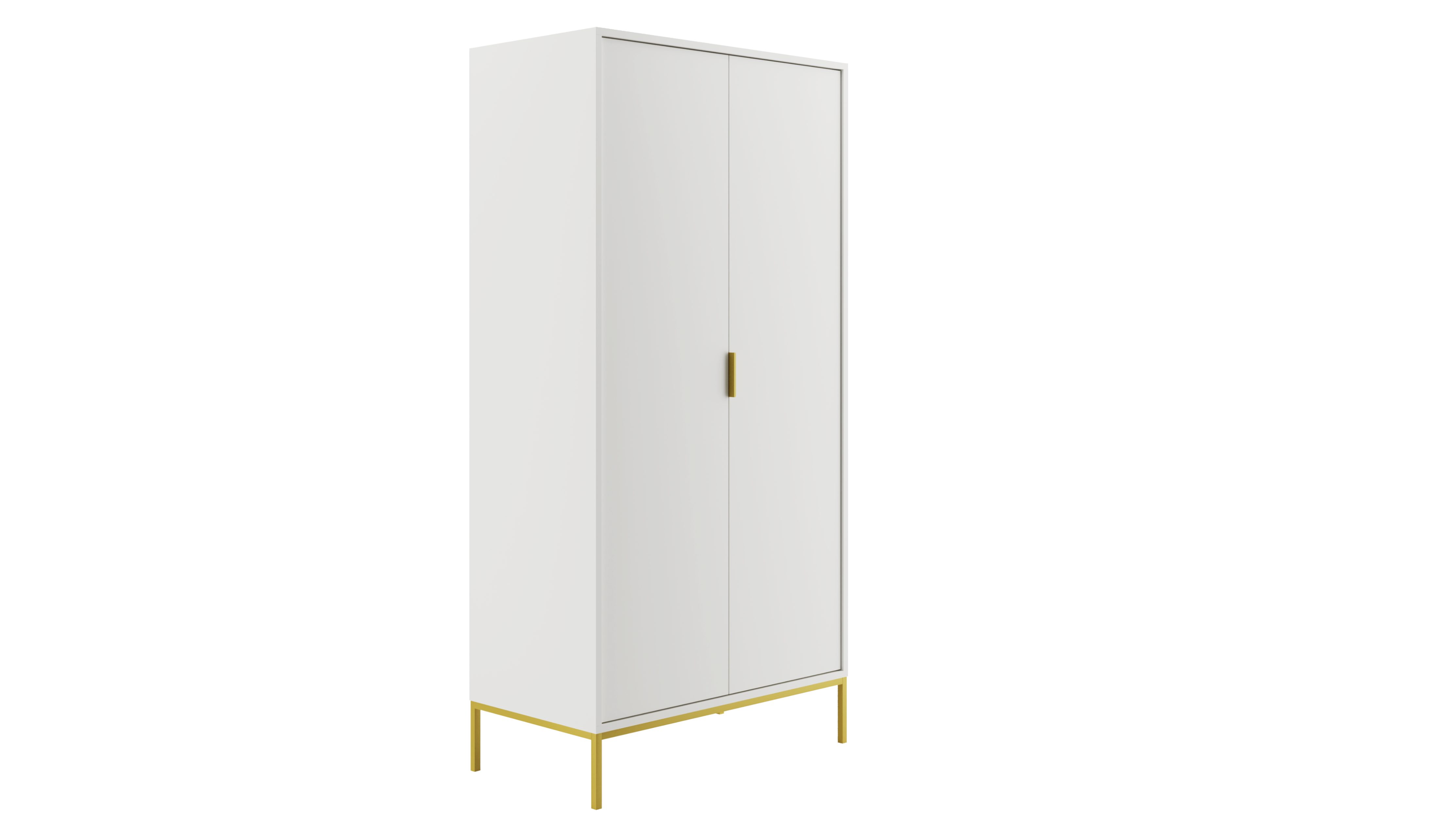 Raumhirsch Furniture Kleiderschrank Austin 100x55x205 cm (Einzelmöbel, Drehtürenschrank mit Regal und Kleiderstange) modernes Design, funktional & langlebig, elegantes Finish