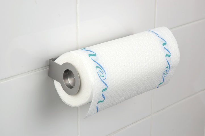 WENKO Küchenrollenhalter Modell Cerri, Papierrollenhalter für die Küche zur Wandmontage, rostfreier Edelstahl