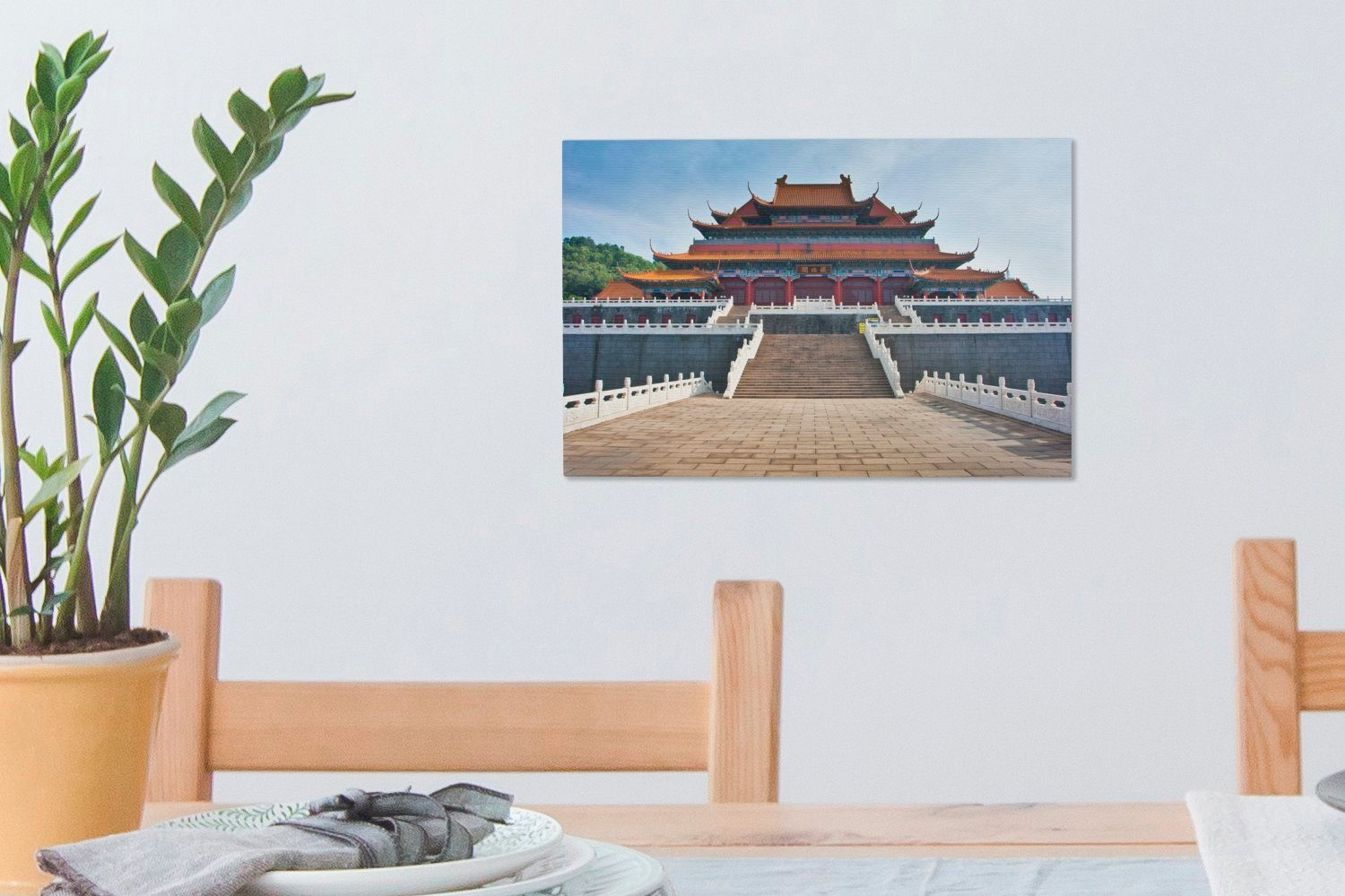 (1 Stadt Frontansicht China, Wanddeko, der OneMillionCanvasses® St), 30x20 Wandbild cm Aufhängefertig, Leinwandbilder, Leinwandbild Verbotenen in