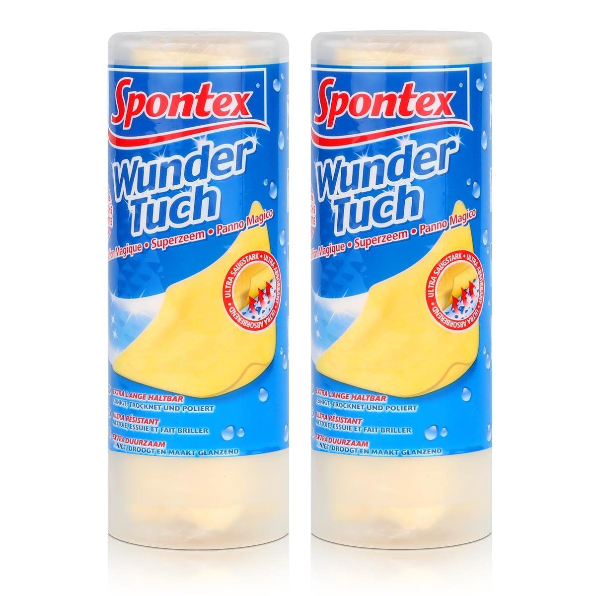 SPONTEX Spontex Wundertuch - Reinigt, Trocknet und Poliert (2er Pack) Reinigungstücher
