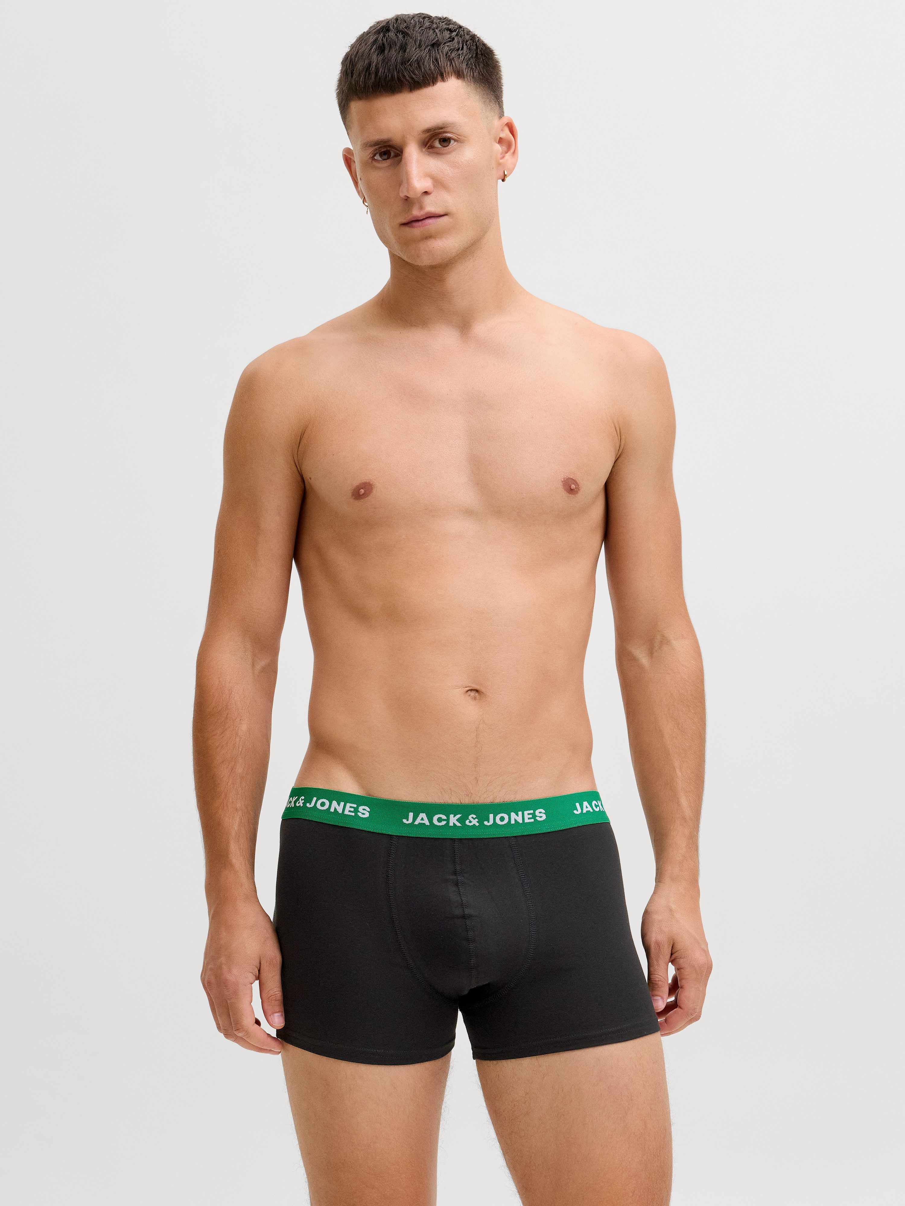Jack & Jones Boxer JACHUEY im Fünferpack mit toniger Naht und elastischem Bund (Packung, 5-St., 5er-Pack) unifarben, modisch, eng anliegend, Baumwollmischung