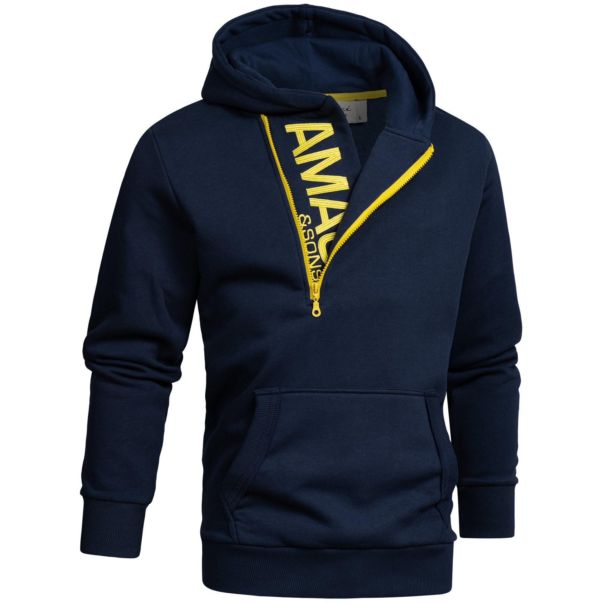 Amaci&Sons Kapuzenpullover HUNTSVILLE Kapuzenpullover Herren Zipper Пуловеры Sweatshirt Hoodie Sweatjacke