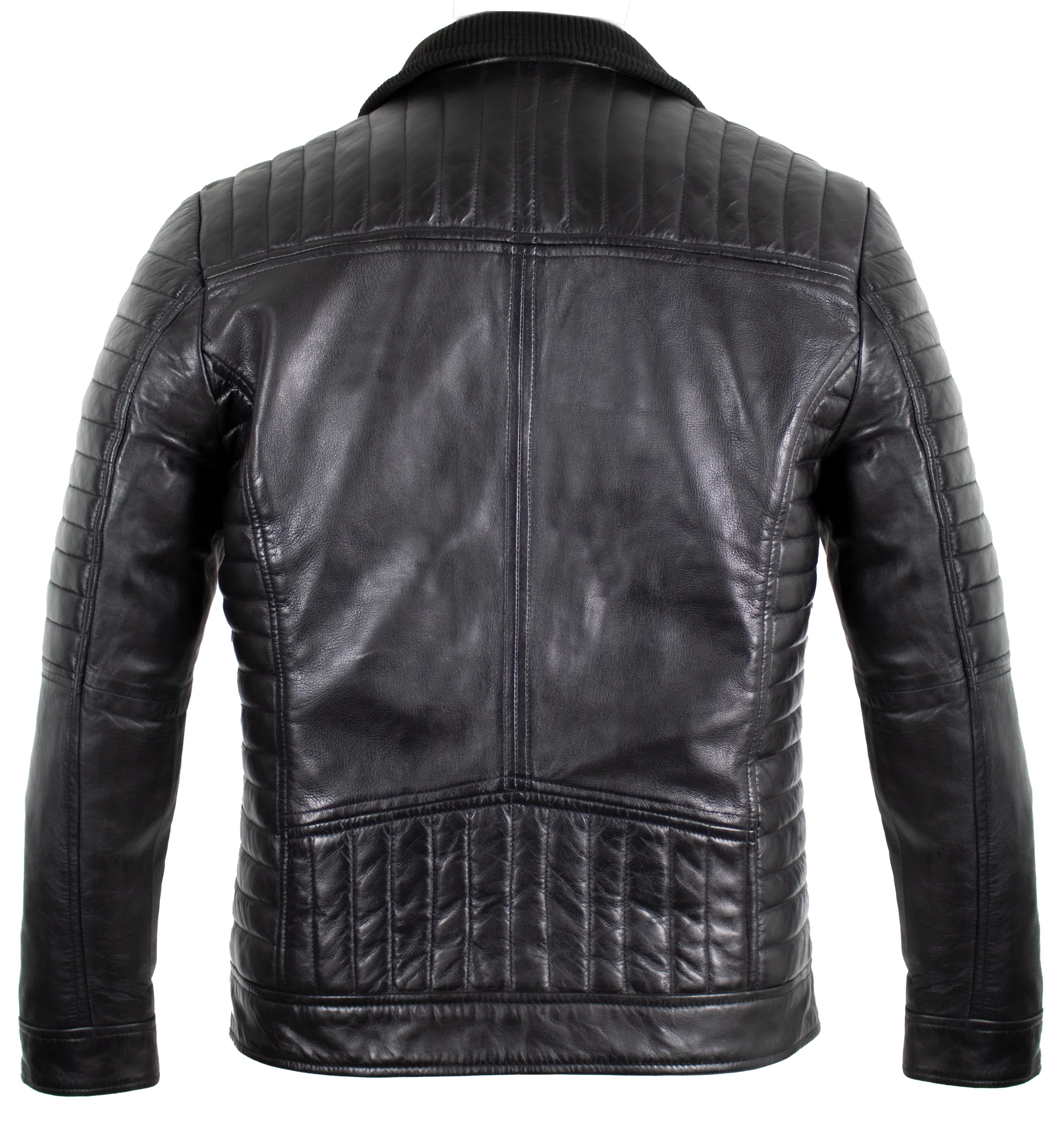 MDM Lederjacke Leichte Lamm Freizeit Herren Lederjacke Biker Stil günstig online kaufen