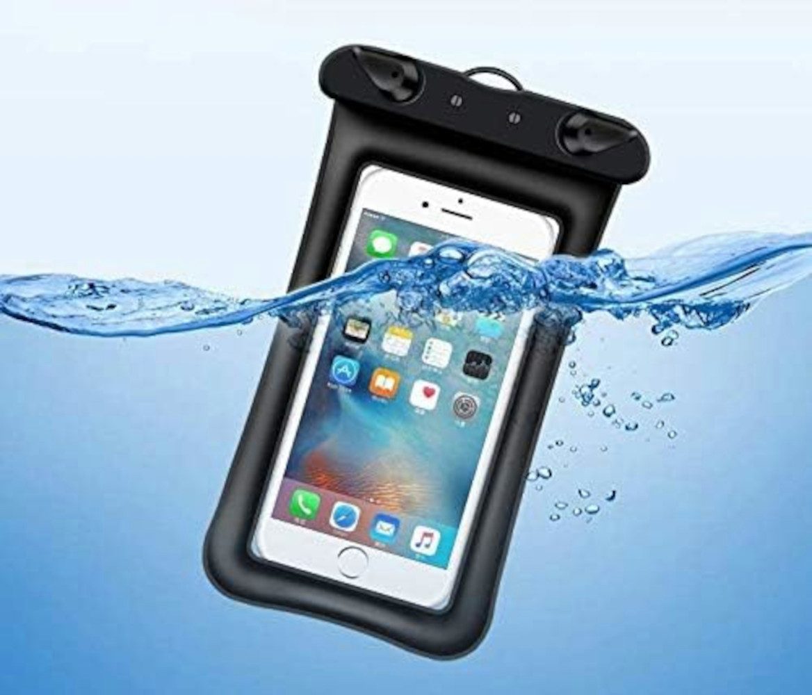 UE Stock Handyhülle Universal Wasserdichte schwimmende Handyhülle Telefonhülle Schwarz, mit Touchscreen-Funktion
